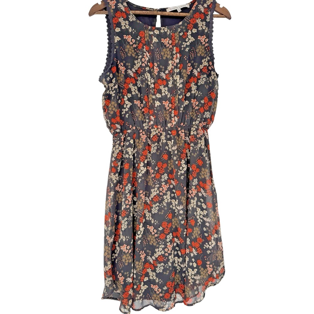 Collective Concepts Floral Sleeveless Dress boho festival sheer spring fit flare